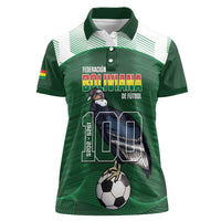 Custom Bolivia Football Women Polo Shirt 100th Anniversary Andean Condor Proud - Wonder Print Shop