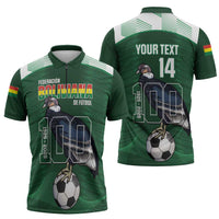 Custom Bolivia Football Zipper Polo Shirt 100th Anniversary Andean Condor Proud - Wonder Print Shop