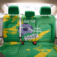Custom Brazil Football Back Car Seat Cover Vamos Selecao Brushes Style - Wonder Print Shop