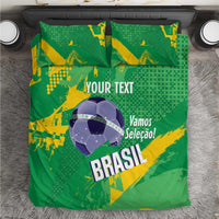 Custom Brazil Football Bedding Set Vamos Selecao Brushes Style - Wonder Print Shop