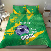 Custom Brazil Football Bedding Set Vamos Selecao Brushes Style - Wonder Print Shop