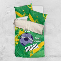 Custom Brazil Football Bedding Set Vamos Selecao Brushes Style - Wonder Print Shop