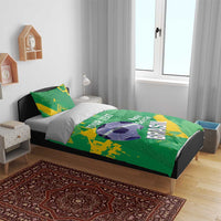 Custom Brazil Football Bedding Set Vamos Selecao Brushes Style - Wonder Print Shop