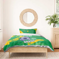 Custom Brazil Football Bedding Set Vamos Selecao Brushes Style - Wonder Print Shop