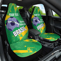 Custom Brazil Football Car Seat Cover Vamos Selecao Brushes Style - Wonder Print Shop