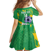 Custom Brazil Football Family Matching Off The Shoulder Long Sleeve Dress and Hawaiian Shirt Vamos Selecao Brushes Style - Wonder Print Shop