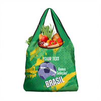 Custom Brazil Football Grocery Bag Vamos Selecao Brushes Style - Wonder Print Shop