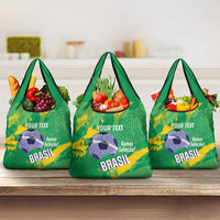 Custom Brazil Football Grocery Bag Vamos Selecao Brushes Style - Wonder Print Shop