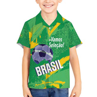 Custom Brazil Football Hawaiian Shirt Vamos Selecao Brushes Style - Wonder Print Shop