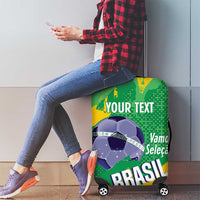 Custom Brazil Football Luggage Cover Vamos Selecao Brushes Style - Wonder Print Shop