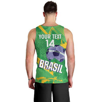 Custom Brazil Football Men Tank Top Vamos Selecao Brushes Style - Wonder Print Shop