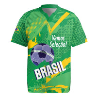 Custom Brazil Football Rugby Jersey Vamos Selecao Brushes Style - Wonder Print Shop