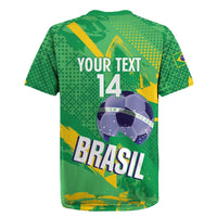 Custom Brazil Football Rugby Jersey Vamos Selecao Brushes Style - Wonder Print Shop