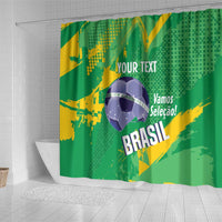 Custom Brazil Football Shower Curtain Vamos Selecao Brushes Style - Wonder Print Shop
