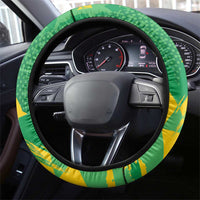 Brazil Football Steering Wheel Cover Vamos Selecao Brushes Style - Wonder Print Shop