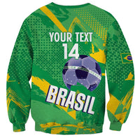 Custom Brazil Football Sweatshirt Vamos Selecao Brushes Style - Wonder Print Shop