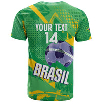 Custom Brazil Football T Shirt Vamos Selecao Brushes Style - Wonder Print Shop
