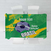 Custom Brazil Football Tablecloth Vamos Selecao Brushes Style - Wonder Print Shop