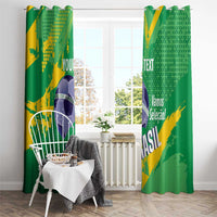 Custom Brazil Football Window Curtain Vamos Selecao Brushes Style - Wonder Print Shop