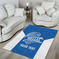 Greece Basketball Custom Area Rug Go Hellas Blue Version - Wonder Print Shop