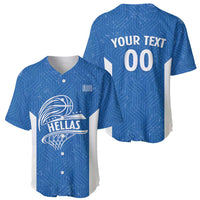 Greece Basketball Custom Baseball Jersey Go Hellas Blue Version - Wonder Print Shop