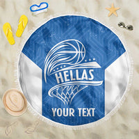 Greece Basketball Custom Beach Blanket Go Hellas Blue Version - Wonder Print Shop