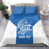 Greece Basketball Custom Bedding Set Go Hellas Blue Version - Wonder Print Shop