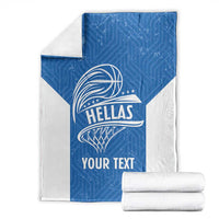 Greece Basketball Custom Blanket Go Hellas Blue Version - Wonder Print Shop