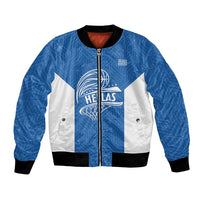 Greece Basketball Custom Bomber Jacket Go Hellas Blue Version - Wonder Print Shop