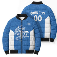 Greece Basketball Custom Bomber Puffer Jacket Go Hellas Blue Version - Wonder Print Shop