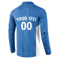 Greece Basketball Custom Button Sweatshirt Go Hellas Blue Version - Wonder Print Shop