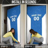 Greece Basketball Custom Door Cover Go Hellas Blue Version - Wonder Print Shop