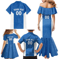 Greece Basketball Custom Family Matching Mermaid Dress and Hawaiian Shirt Go Hellas Blue Version - Wonder Print Shop