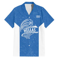 Greece Basketball Custom Family Matching Mermaid Dress and Hawaiian Shirt Go Hellas Blue Version - Wonder Print Shop