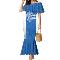 Greece Basketball Custom Family Matching Mermaid Dress and Hawaiian Shirt Go Hellas Blue Version - Wonder Print Shop