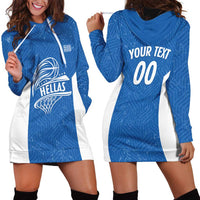 Greece Basketball Custom Hoodie Dress Go Hellas Blue Version - Wonder Print Shop