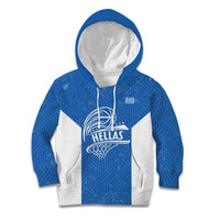 Greece Basketball Custom Kid Hoodie Go Hellas Blue Version - Wonder Print Shop