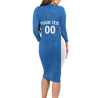 Greece Basketball Custom Long Sleeve Bodycon Dress Go Hellas Blue Version - Wonder Print Shop
