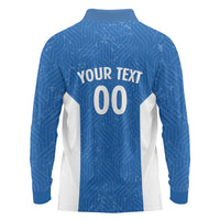 Greece Basketball Custom Long Sleeve Polo Shirt Go Hellas Blue Version - Wonder Print Shop