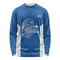 Greece Basketball Custom Long Sleeve Shirt Go Hellas Blue Version - Wonder Print Shop