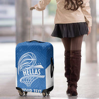Greece Basketball Custom Luggage Cover Go Hellas Blue Version - Wonder Print Shop