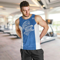 Greece Basketball Custom Men Tank Top Go Hellas Blue Version - Wonder Print Shop