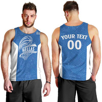 Greece Basketball Custom Men Tank Top Go Hellas Blue Version - Wonder Print Shop