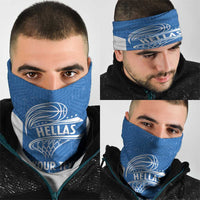 Greece Basketball Custom Neck Gaiter Go Hellas Blue Version - Wonder Print Shop