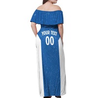 Greece Basketball Custom Off Shoulder Maxi Dress Go Hellas Blue Version - Wonder Print Shop