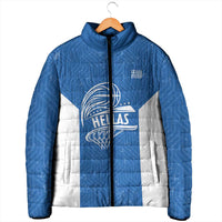 Greece Basketball Custom Padded Jacket Go Hellas Blue Version - Wonder Print Shop