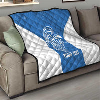 Greece Basketball Custom Quilt Go Hellas Blue Version - Wonder Print Shop