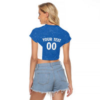 Greece Basketball Custom Raglan Cropped T Shirt Go Hellas Blue Version - Wonder Print Shop