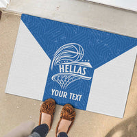 Greece Basketball Custom Rubber Doormat Go Hellas Blue Version - Wonder Print Shop