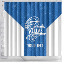 Greece Basketball Custom Shower Curtain Go Hellas Blue Version - Wonder Print Shop